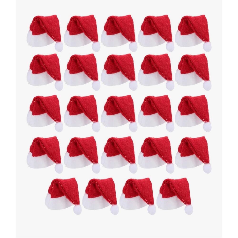 Mini Santa Claus Hats Lollipop Covers, 24 Pieces Mini Candy Hats 2. 95x1. 18inch